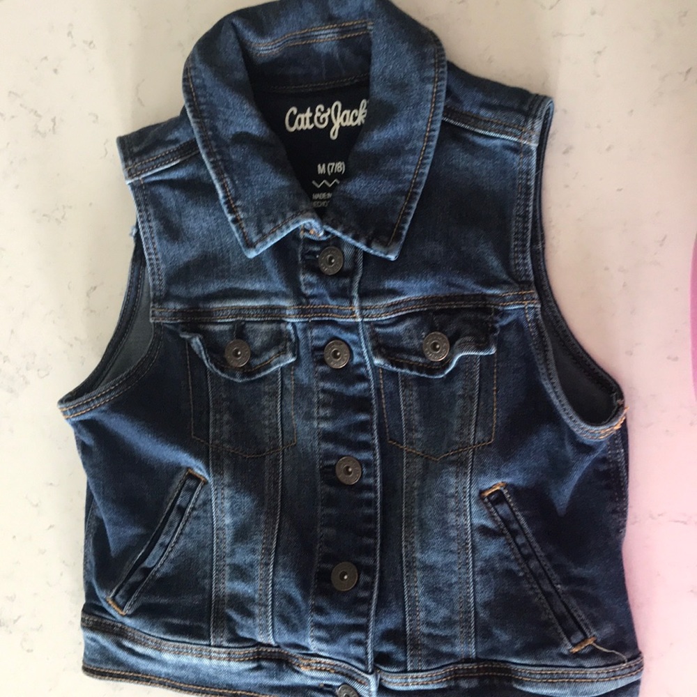 Denim jean jacket vest